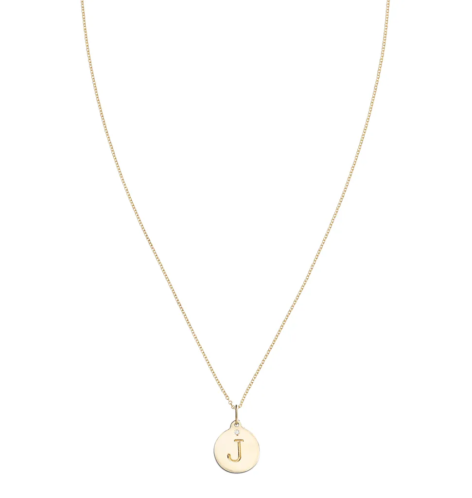 "J" Alphabet Charm With Diamond