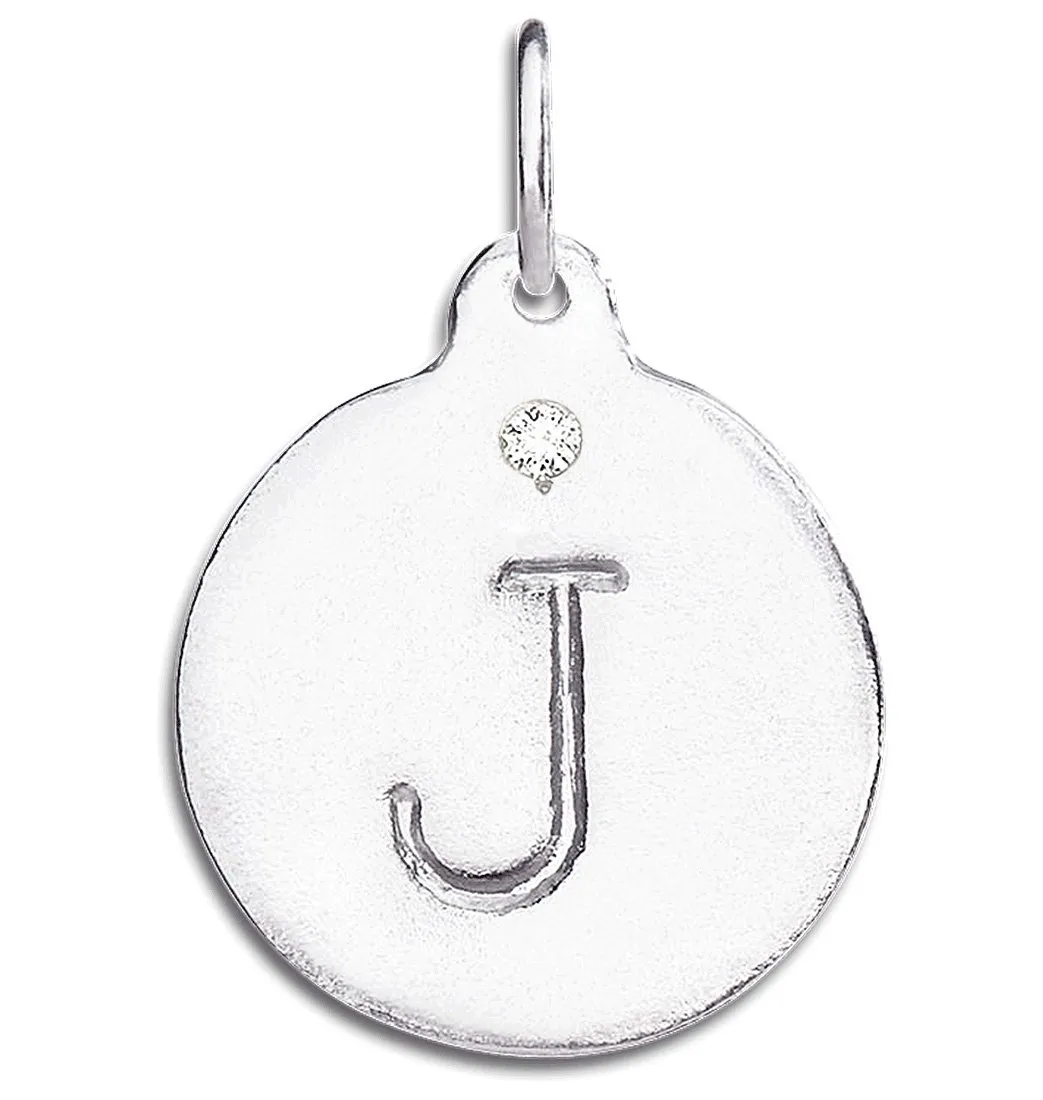 "J" Alphabet Charm With Diamond