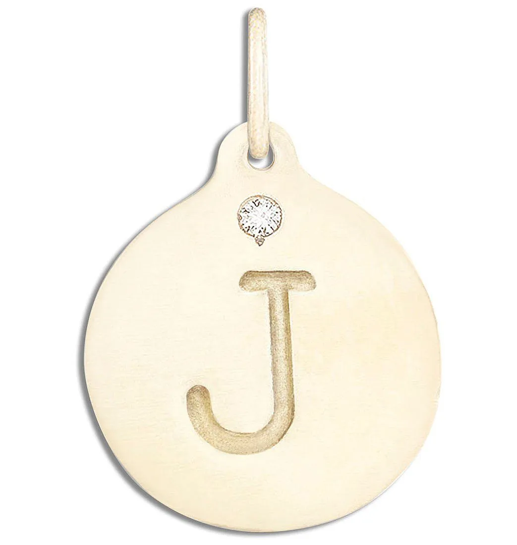 "J" Alphabet Charm With Diamond