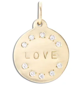 "Love" Disk Charm Pavé Diamonds