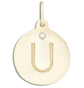 "U" Alphabet Charm With Diamond