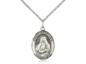 Saint Frances Cabrini Silver Pendant With Chain