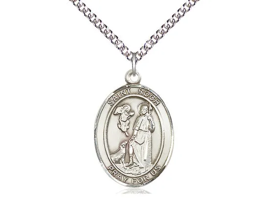 Saint Roch Silver Pendant With Chain