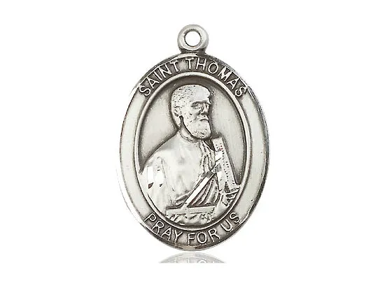 Saint Thomas The Apostle Silver Pendant With Chain Religious