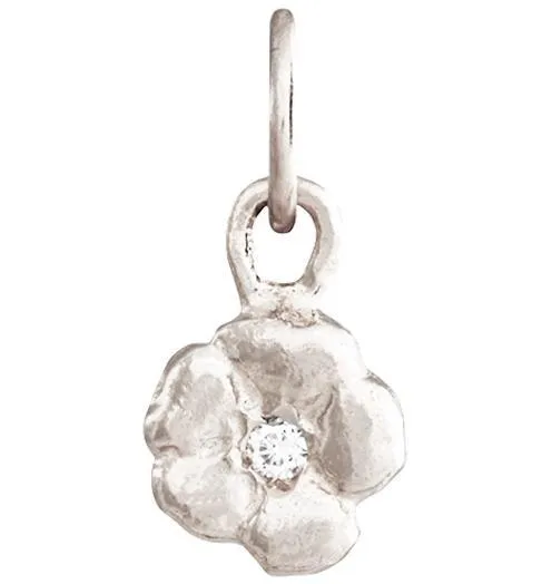 Small Cherry Blossom Flower Charm with Diamond