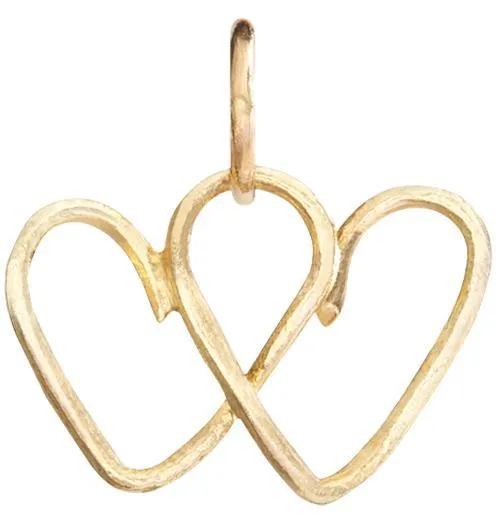 Small Wire Double Heart Charm