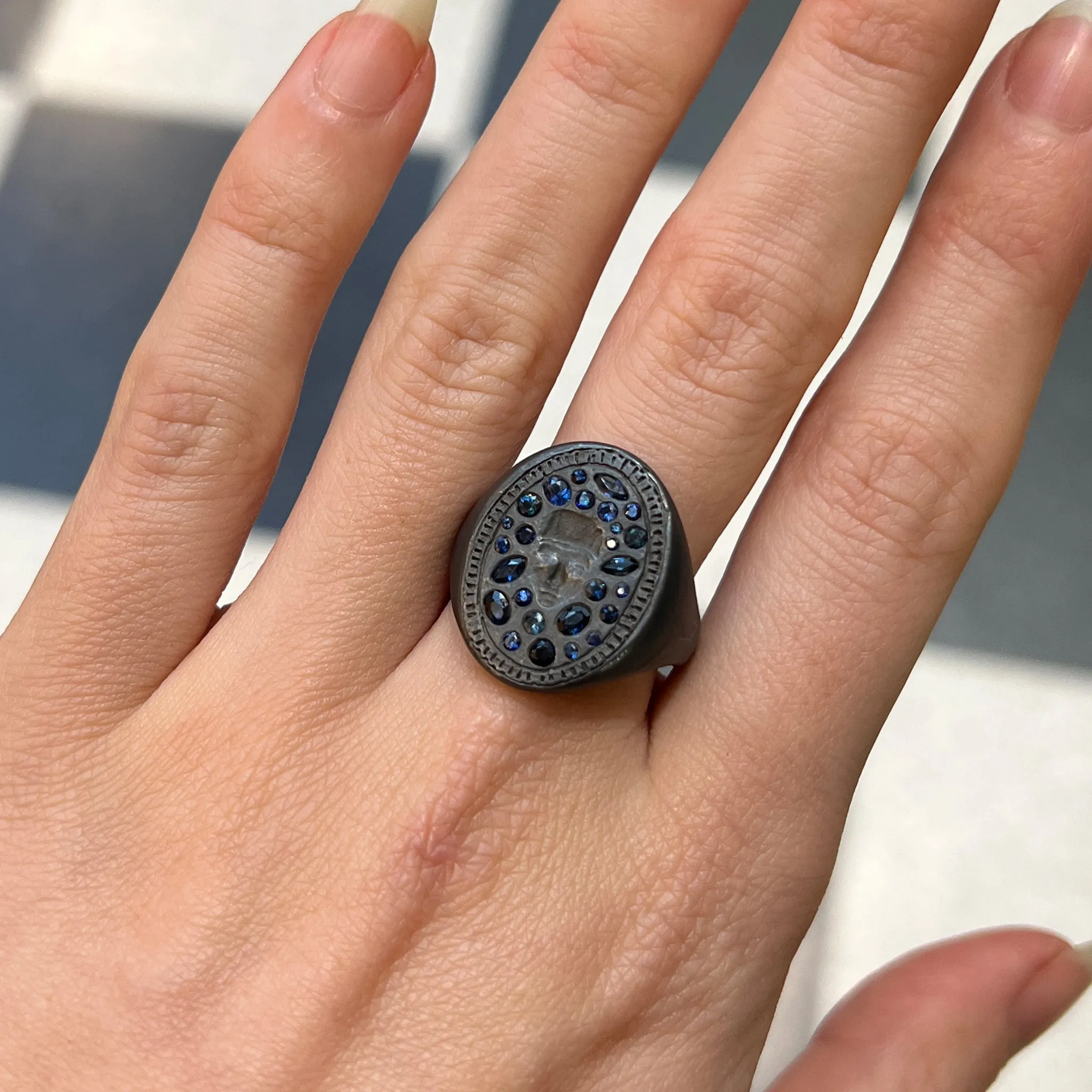 St Catherine Sapphire Signet Ring