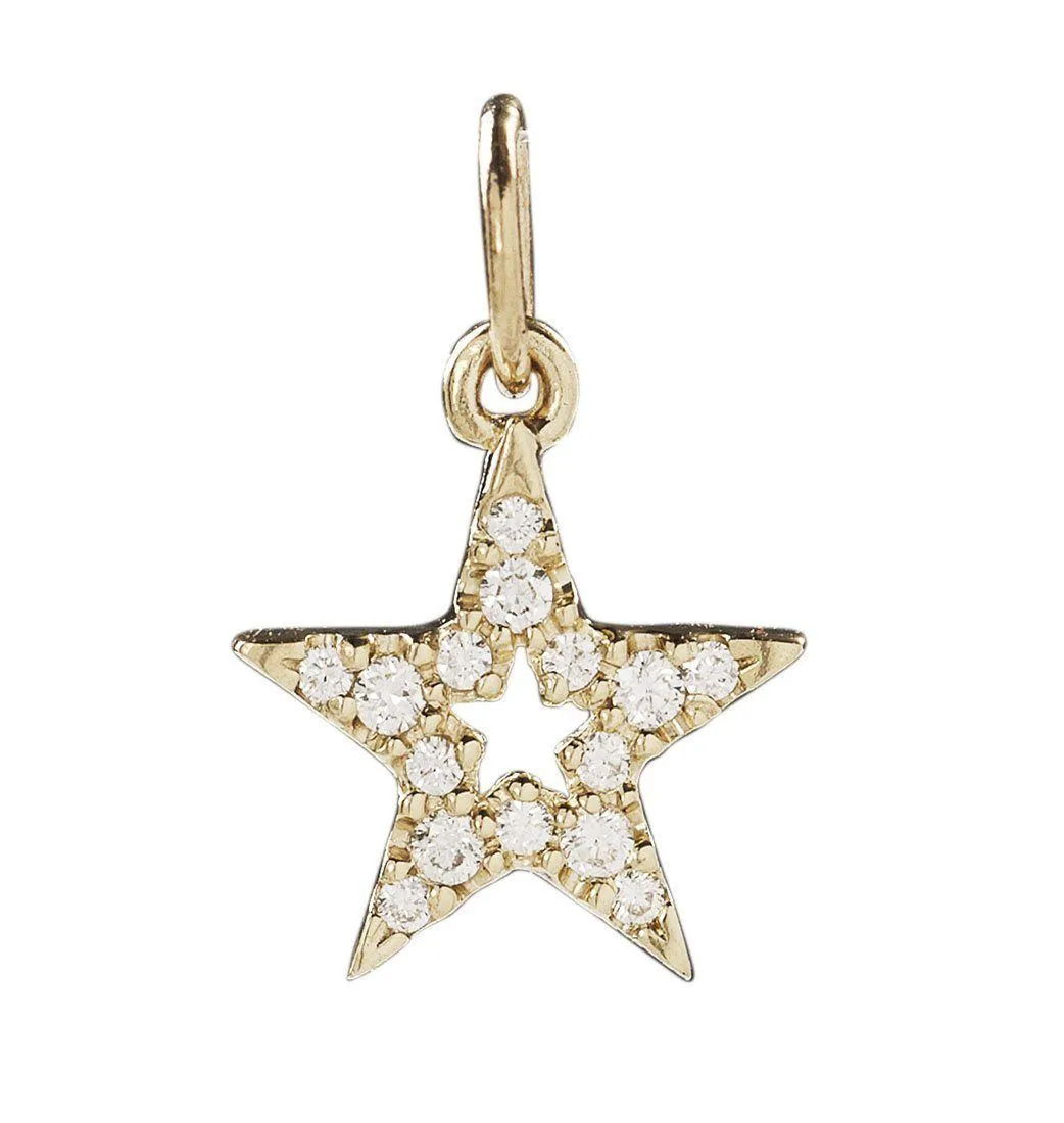 Star Mini Charm With Pavé Diamonds