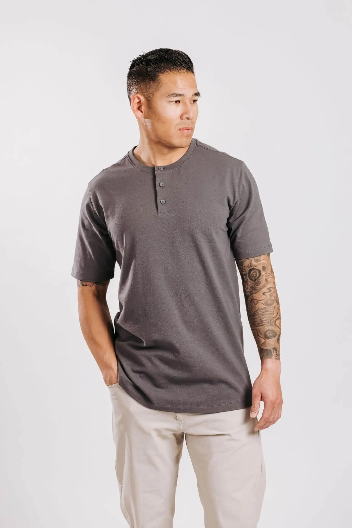 X Cotton Short Sleeve Henley