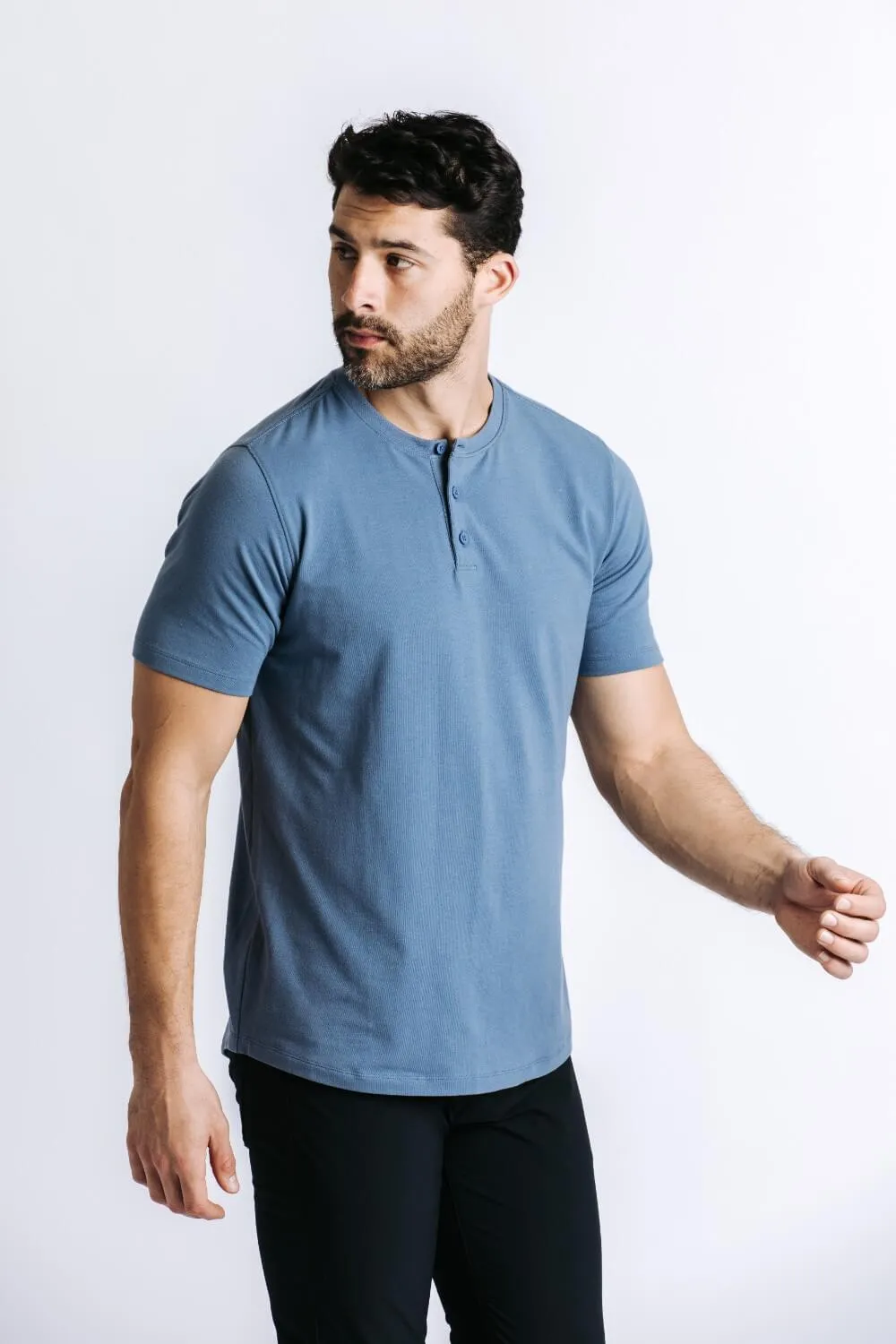 X Cotton Short Sleeve Henley