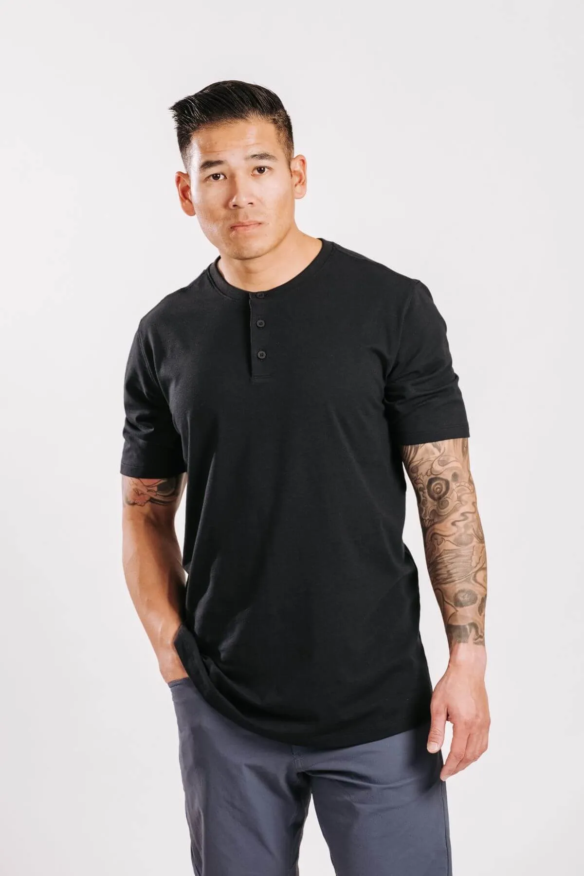 X Cotton Short Sleeve Henley