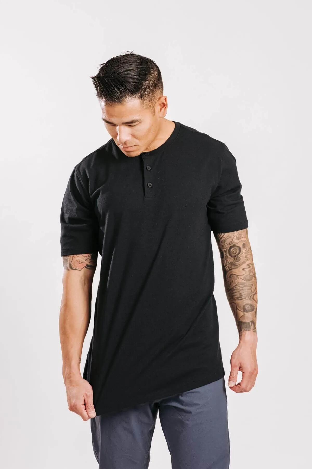 X Cotton Short Sleeve Henley