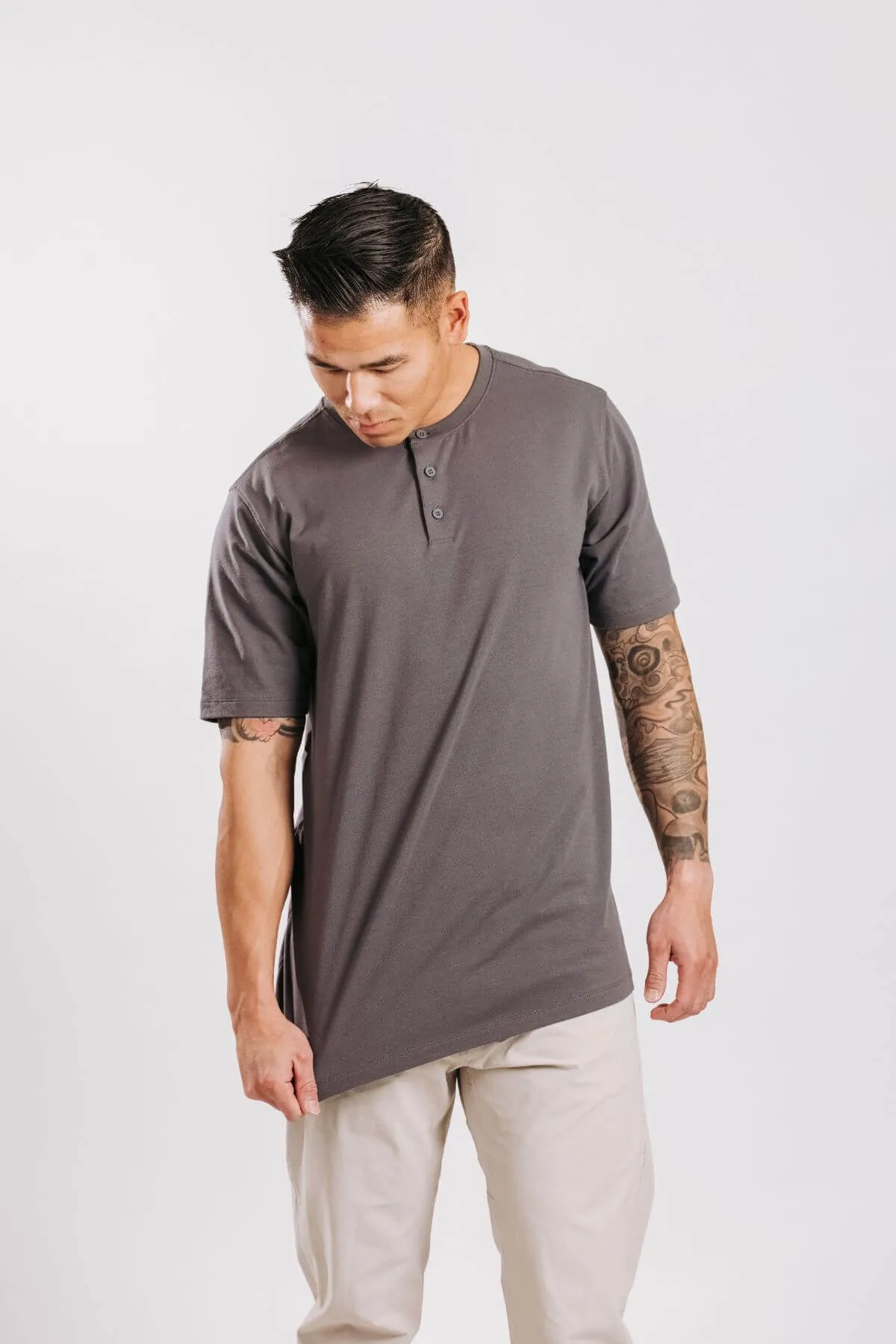 X Cotton Short Sleeve Henley